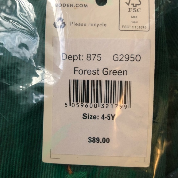 NWT Mini Boden Embroidered Cord Dress - Picture 11 of 12